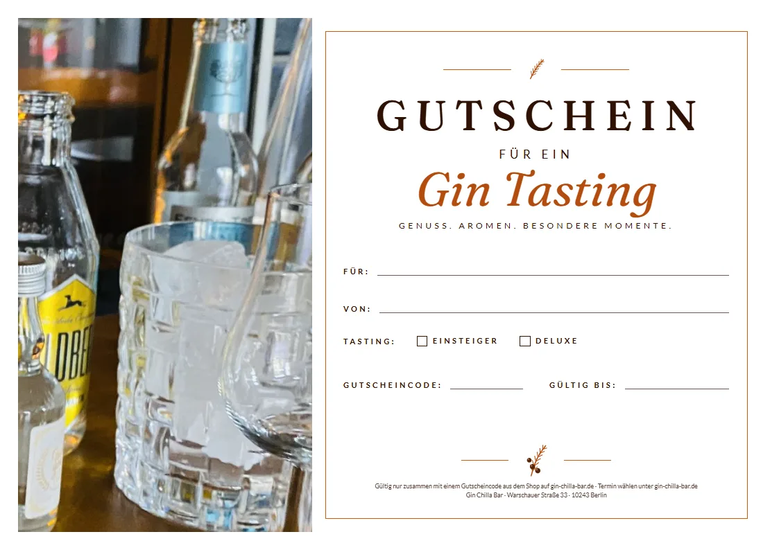 Gutschein für ein Gin Tasting, Variante Foto Tonic