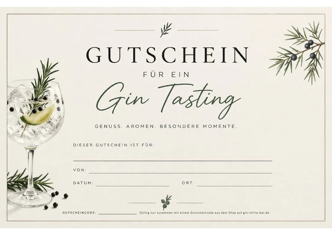 Gutschein für ein Gin Tasting, Variante Original mit Foto